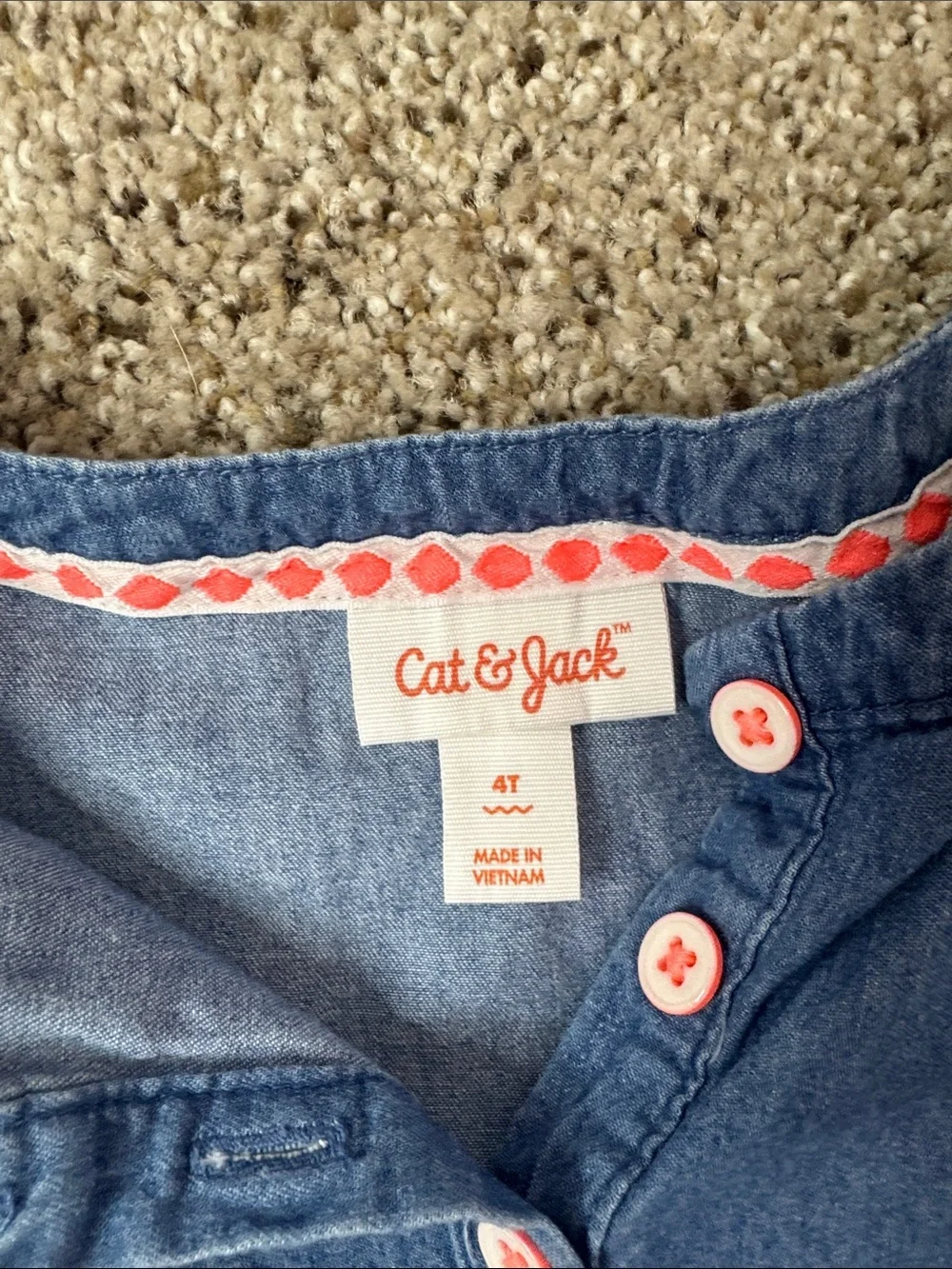 Cat & Jack Denim Top and Short Set 4T